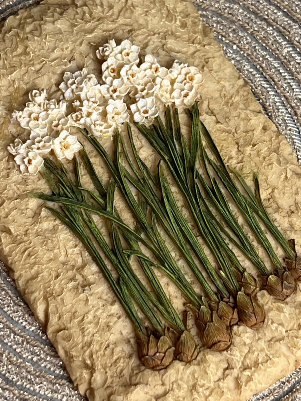 Floral Wall Art Daffodils 3D Textured Plaque Rustic Botanical Decor Cheri Blum - Picture 4 of 5